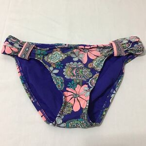 Hobie Floral Print Bikini Bottom Swimsuit Good Condition Size Medium
